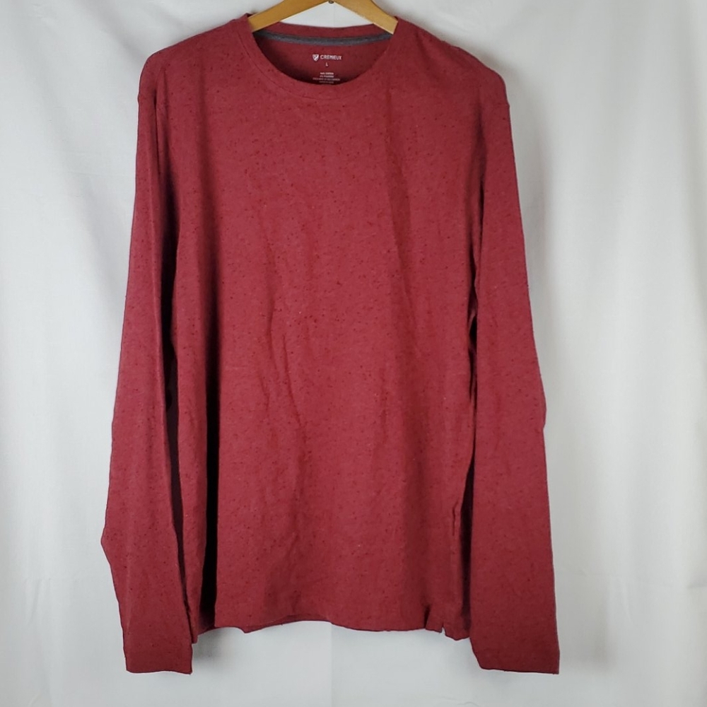 Daniel Cremieux red speckled long sleeve pull on crew neck shirt size Large